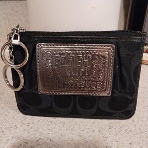 COACH BLACK SMALL VINTAGE WOMENS POPPY WALLET AND KEYCHAIN (NWOT)